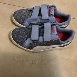 Puma blue sparkle Velcro shoes